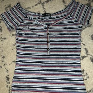 Ribbed striped t shirt